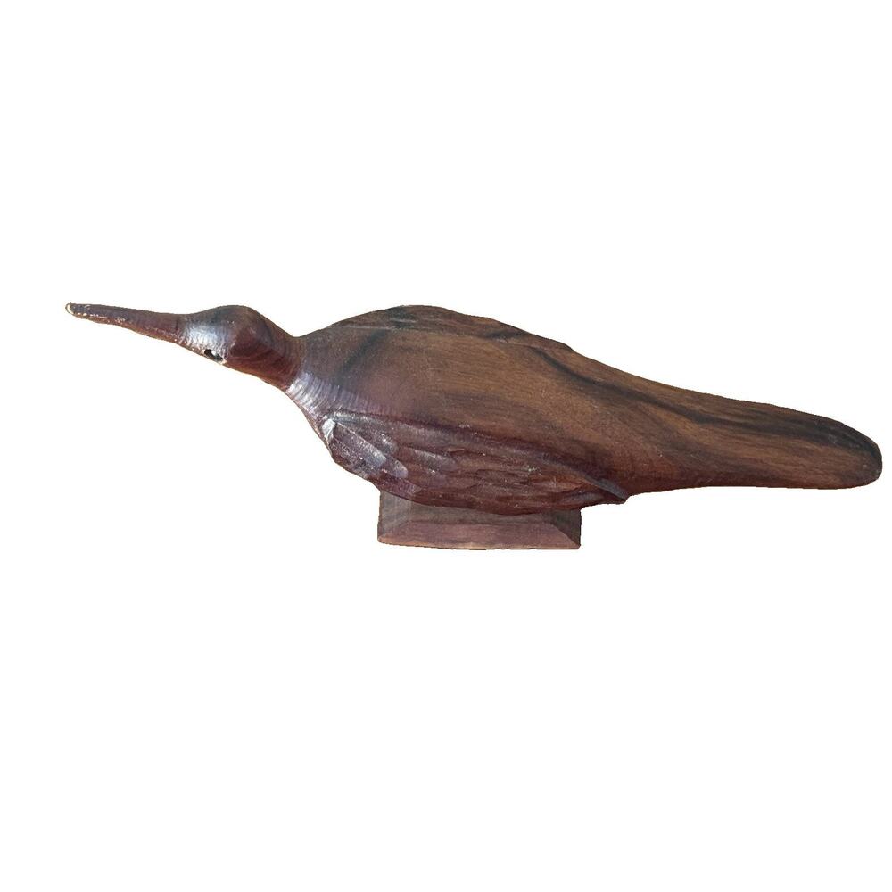 Vintage MCM Mid Century Hand Carved Wood Bird Folk Art Sculpture
